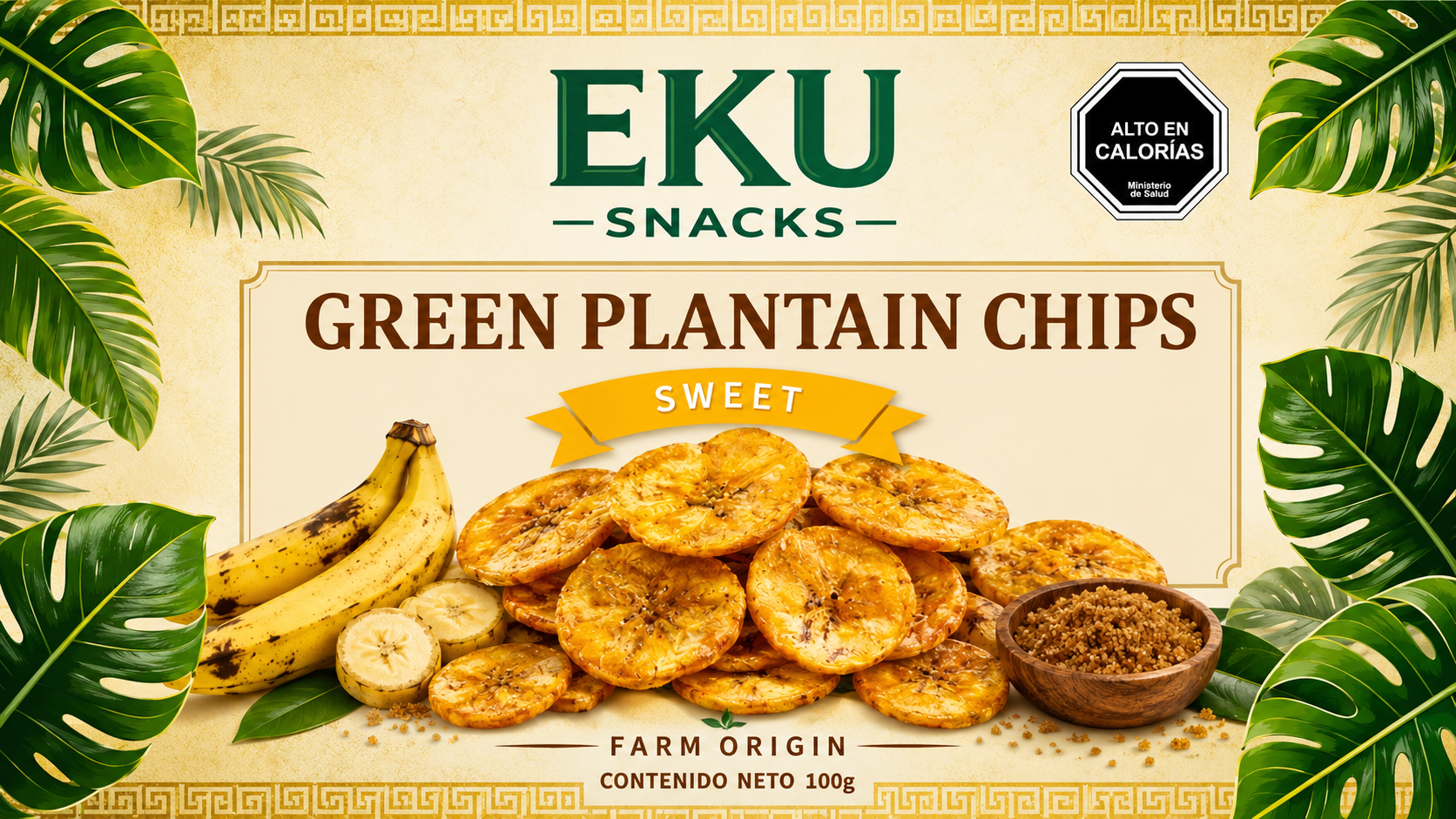 Empaque EKU Ripe Plantain Chips Madurito Sweet 100g