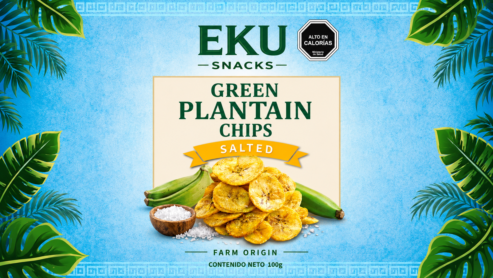 Empaque EKU Green Plantain Chips Salted 100g